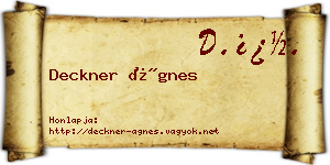 Deckner Ágnes névjegykártya