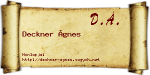 Deckner Ágnes névjegykártya