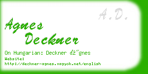 agnes deckner business card